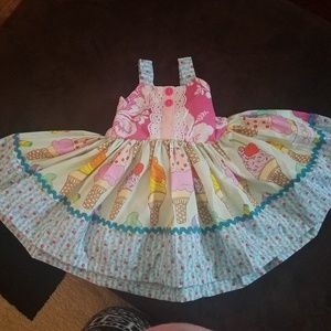Girls Handmade Ice cream design dress